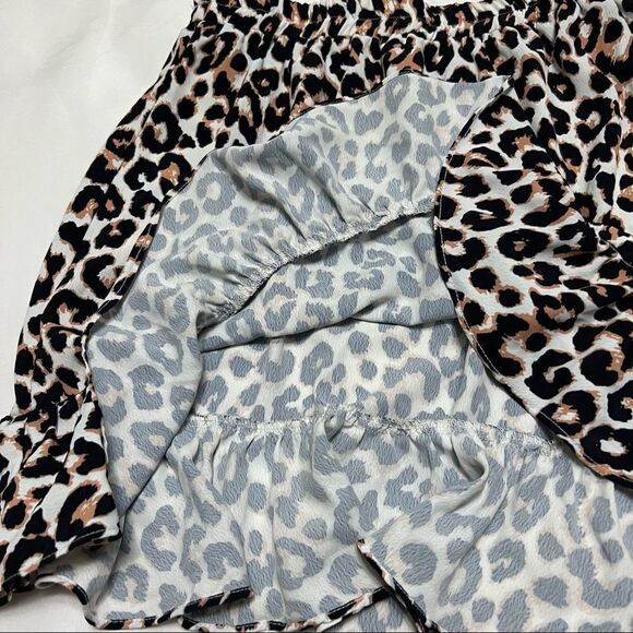Princess Polly Leopard Print Goodnight Moon Ruffle Mini Skirt Size 2 - Picture 7 of 11